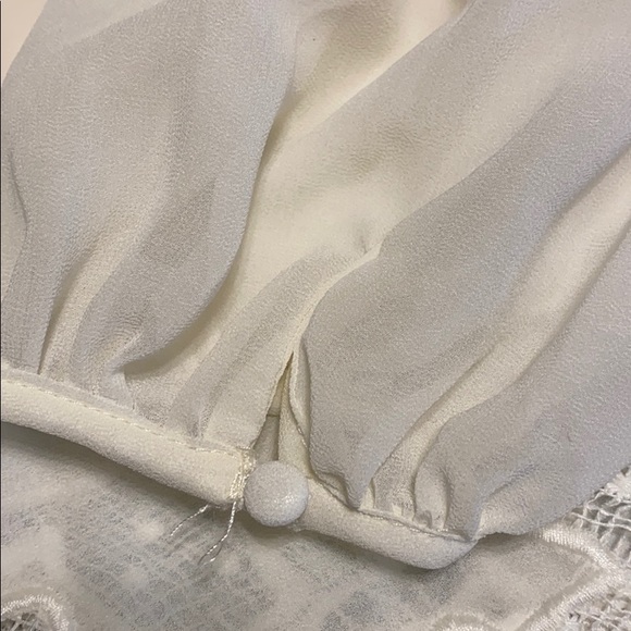 LUSH sheer cold shoulder crop top with lace trim - Picture 9 of 11